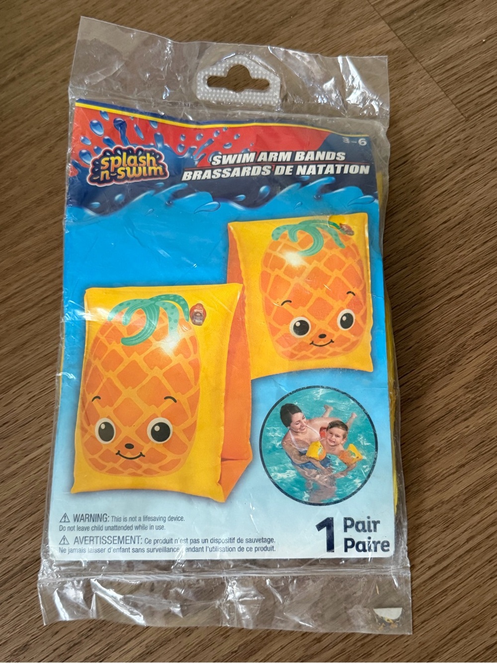 Kids Pineapple Swim Arm Bands - Yellow